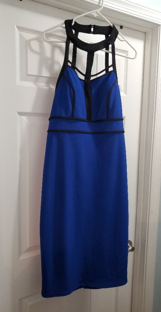 Sexy blue bodycon dress